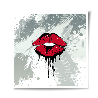 pop art, fantasy universe, cosmic love, painting, giclee print, art print, artwork, Ines Amal, digital painting, love, harmony, passion, surealism, rose, modern art, star, kiss, devotion, red lips