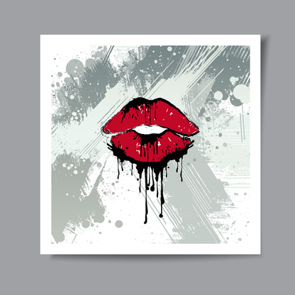 pop art, fantasy universe, cosmic love, painting, giclee print, art print, artwork, Ines Amal, digital painting, love, harmony, passion, surealism, rose, modern art, star, kiss, devotion, red lips