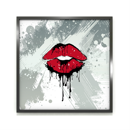 pop art, fantasy universe, cosmic love, painting, giclee print, art print, artwork, Ines Amal, digital painting, love, harmony, passion, surealism, rose, modern art, star, kiss, devotion, red lips